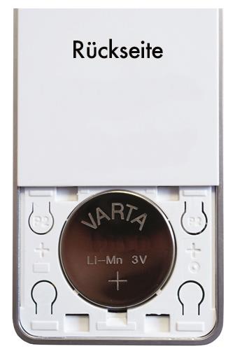 E-SHADE Handsender Nivel 15 – Rückseite mit Batteriefach