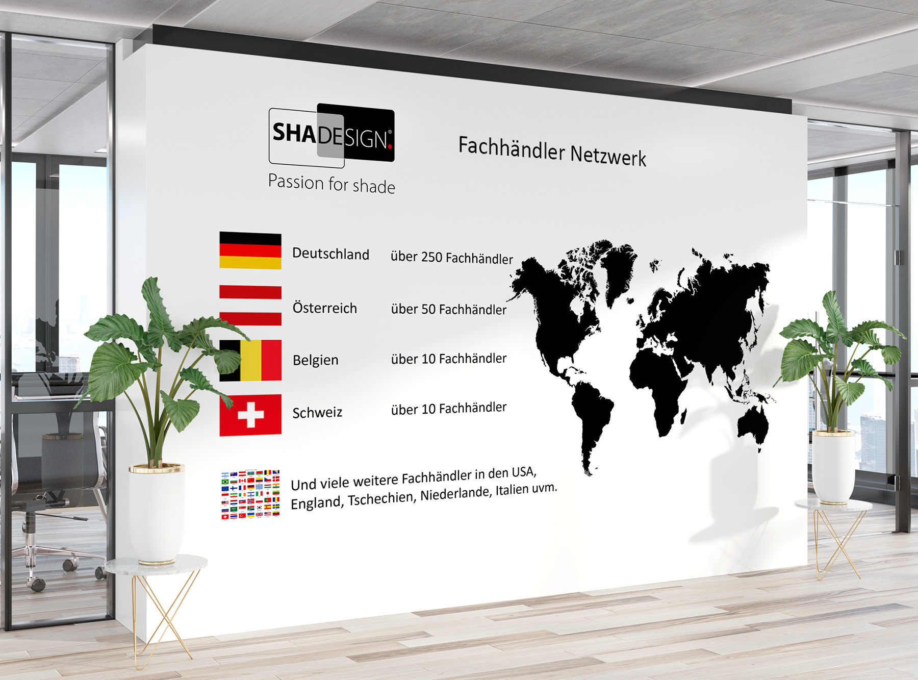 SHADESIGN Fachhändlernetzwerk Karte