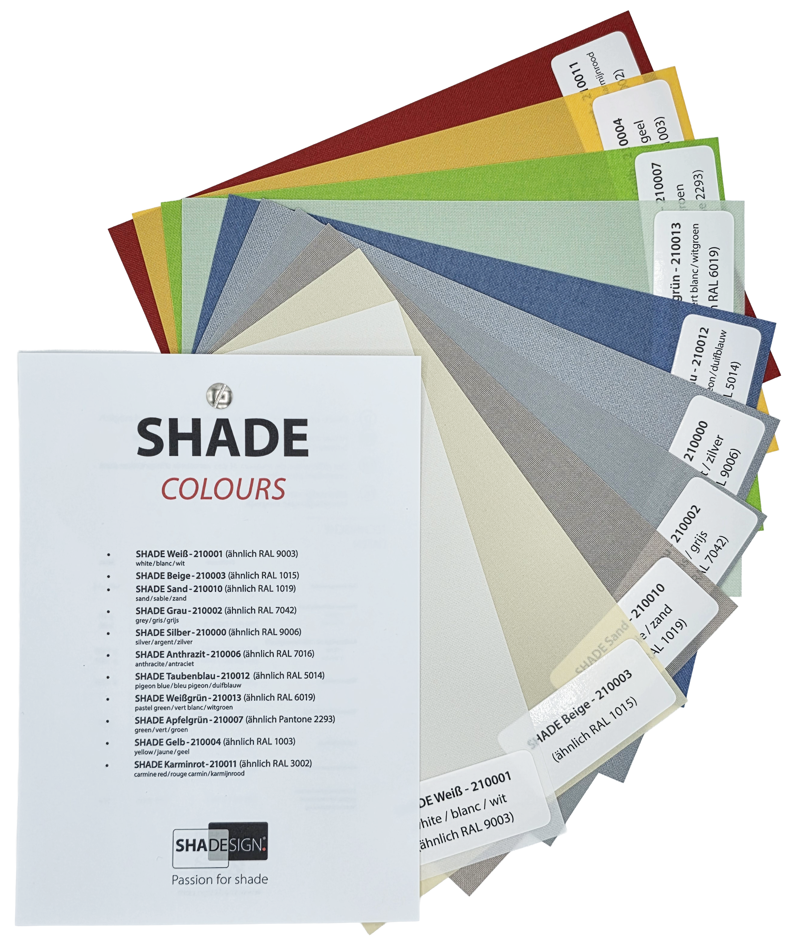 SHADE | Farbfächer mit Beschriftung (DIN A5)