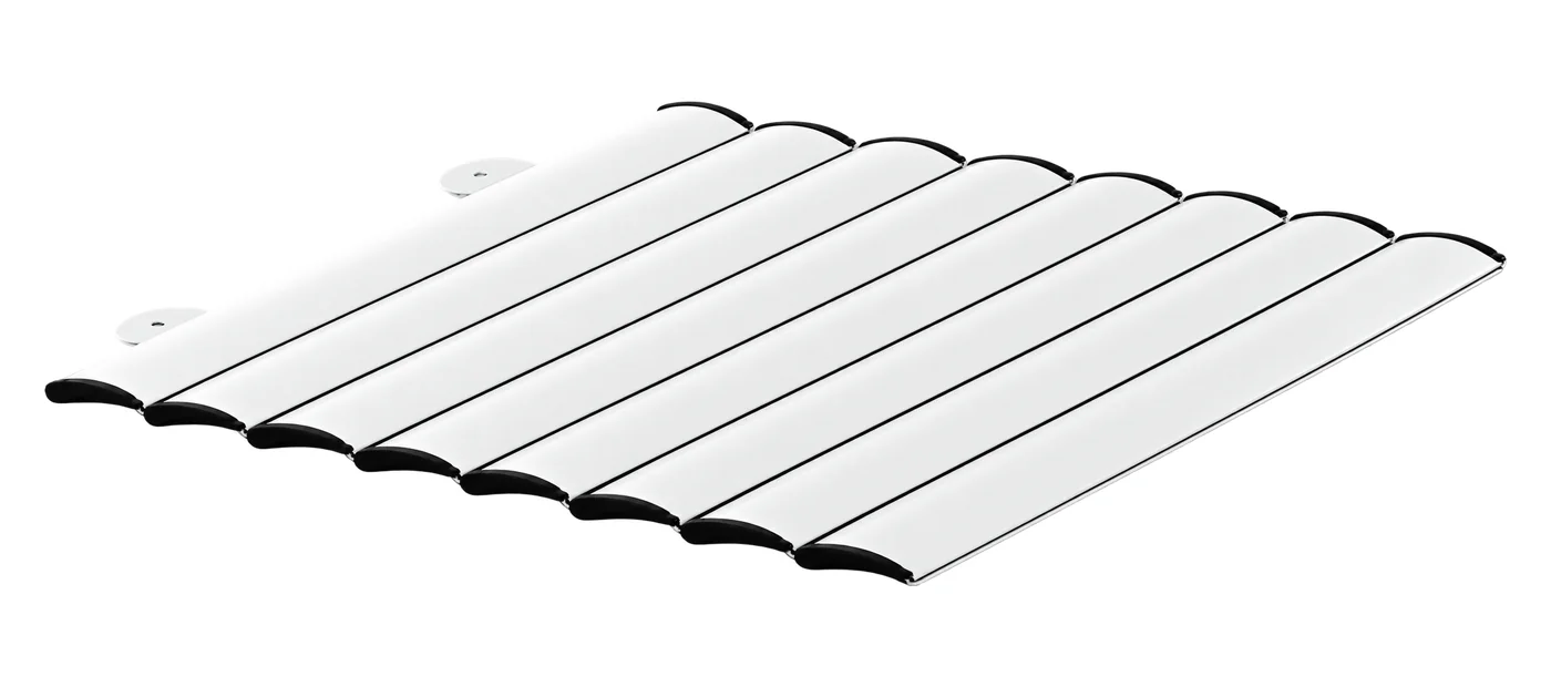 Rollbares Schutzdach in Weißaluminium